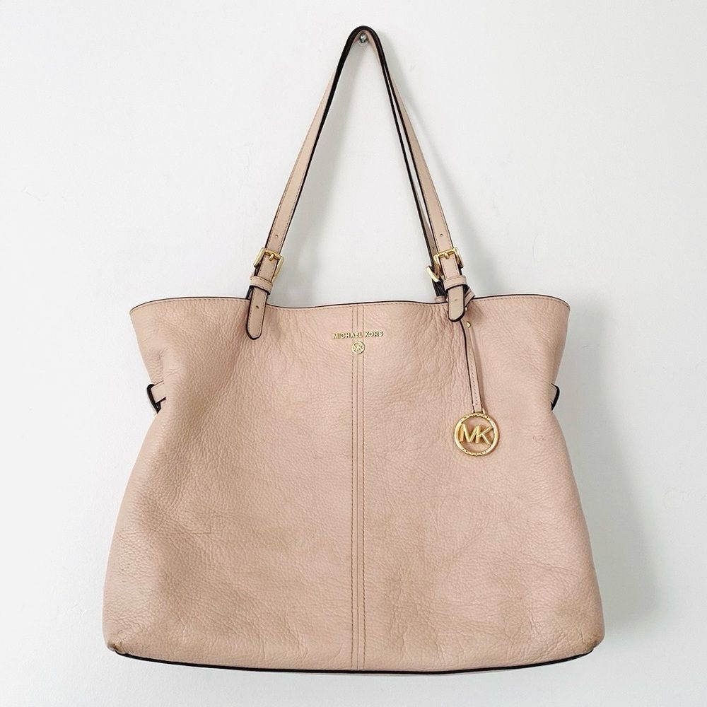 Michael Kors Powder Pink Pebbled Leather Large Tote Preppy Luxury Daily Casual